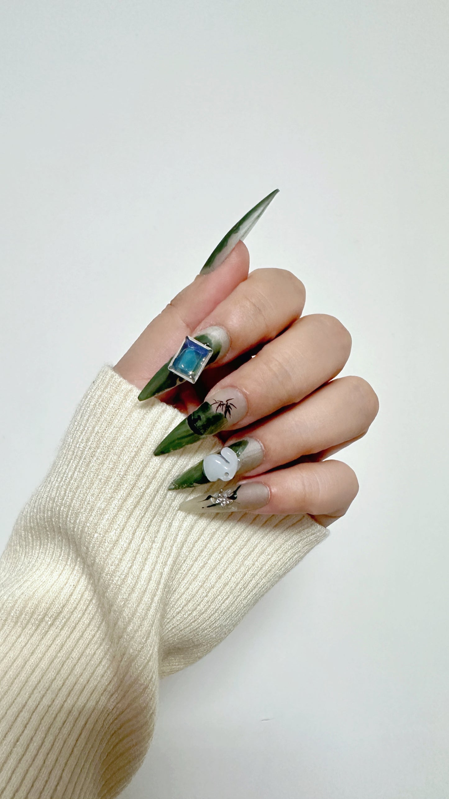 L013,Crazy Bee Press on Nails, Fake  Nails
