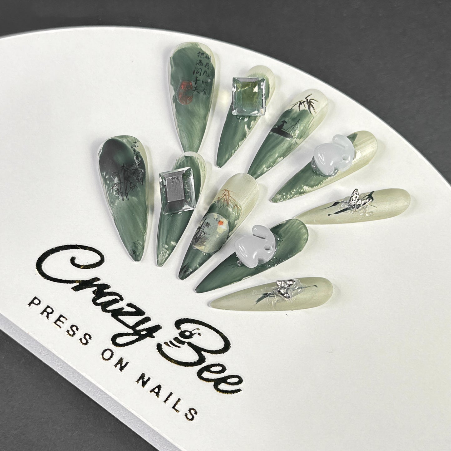L013,Crazy Bee Press on Nails, Fake  Nails