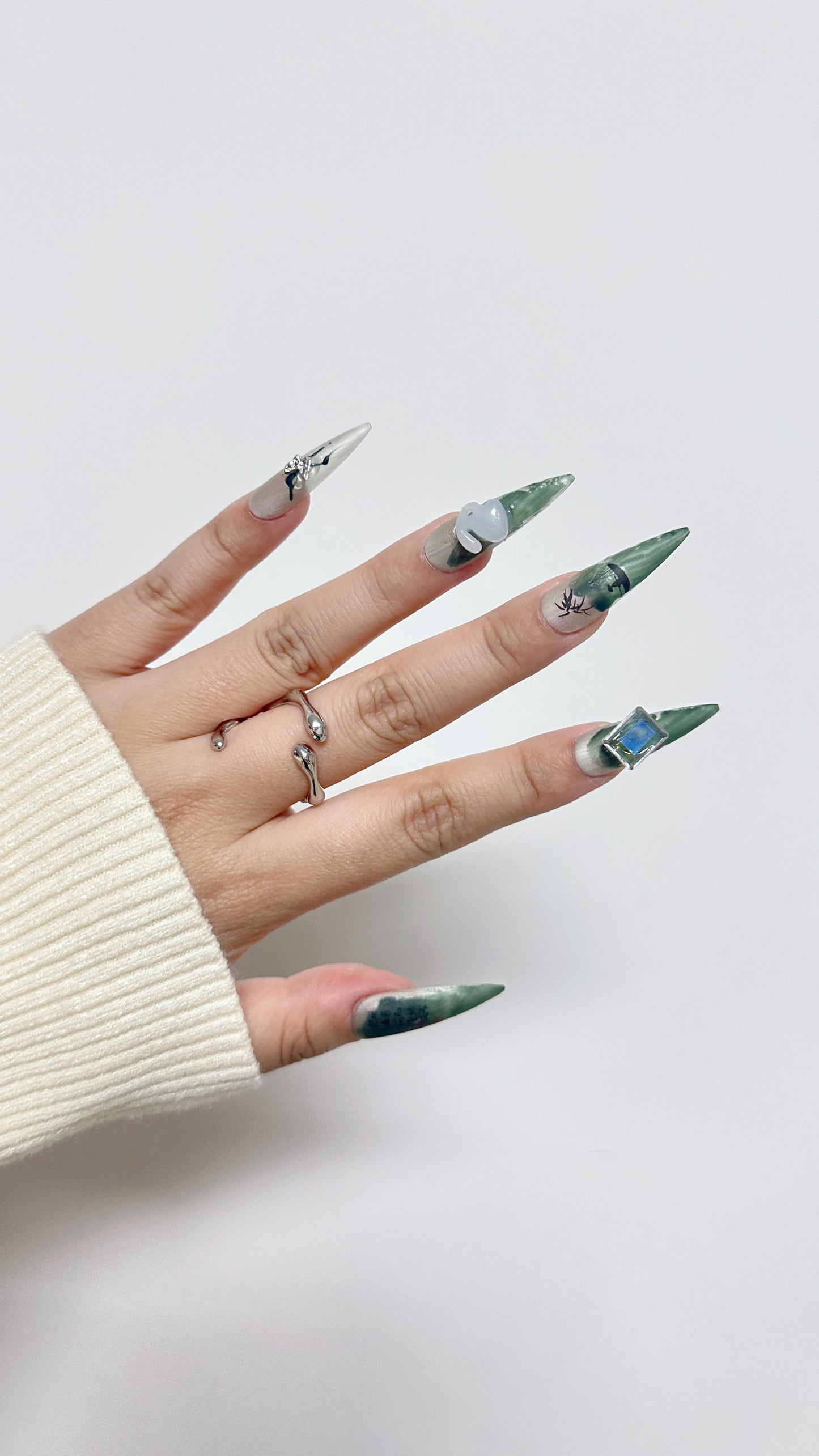 L013,Crazy Bee Press on Nails, Fake  Nails
